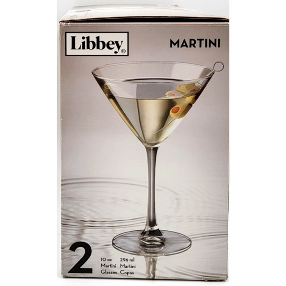 2 Libbey Clear Long Stem Martini 10 oz Bar Drinking Glasses Stemware USA - Picture 7 of 7